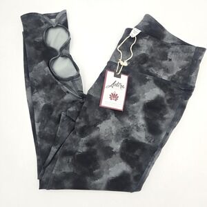 Adira Aventura Womens Nila Black Leggings Activewear Stretch Yoga Medium Keyhole